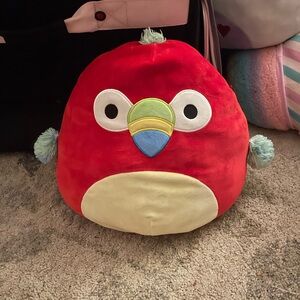 Squishmallows Red and Green Bird Plush